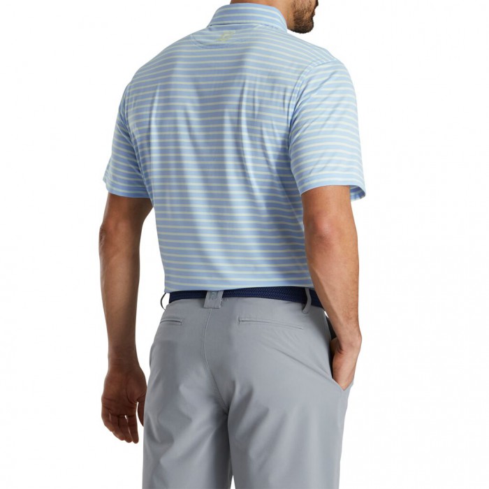 Camisas Footjoy Lisle 2-Color Stripe Self Collar Hombre Verde Menta | ES3089427