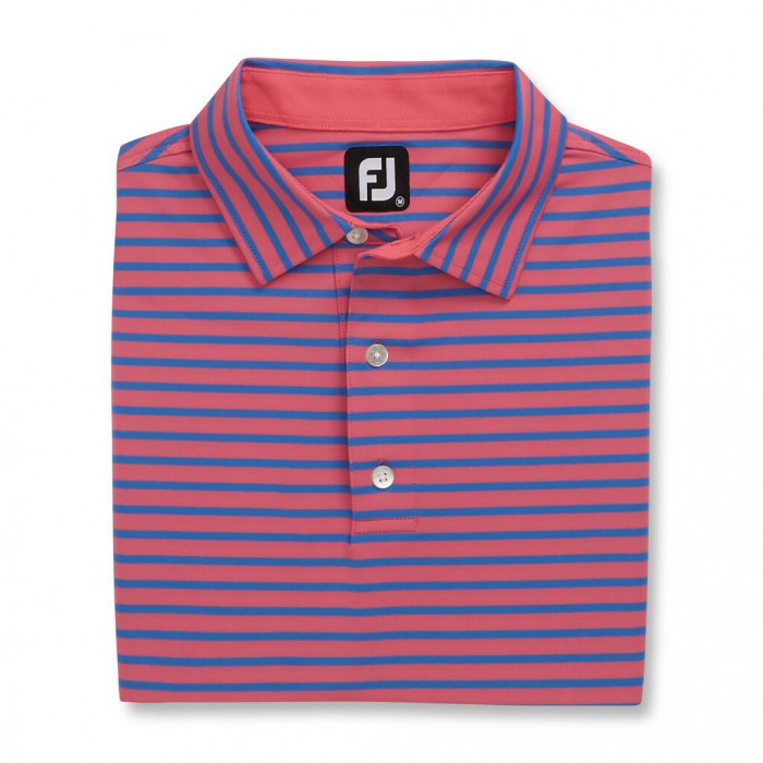 Camisas Footjoy Lisle 2-Color Stripe Self Collar Hombre Rosas | ES6038472