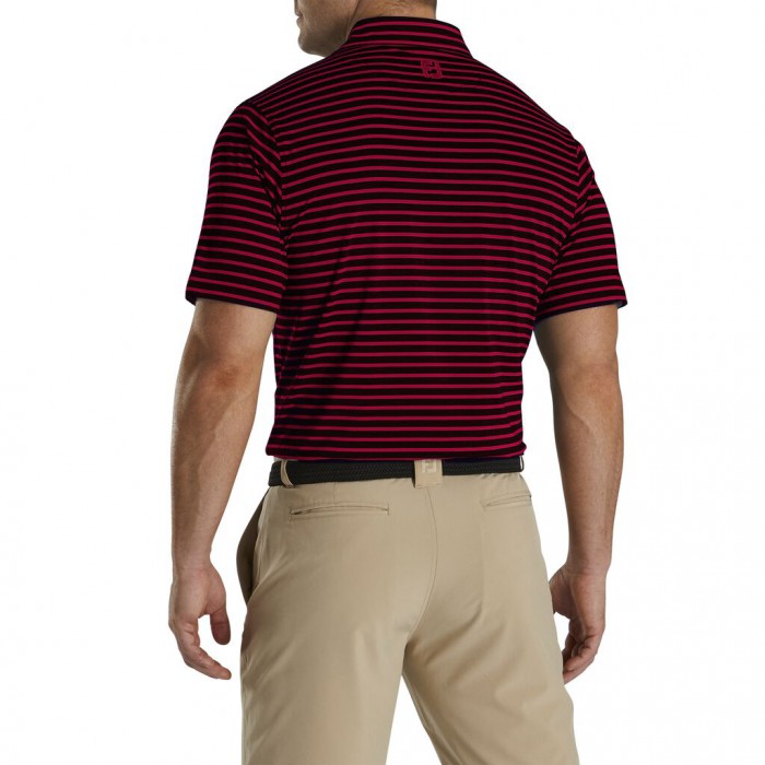 Camisas Footjoy Lisle 2-Color Stripe Self Collar Hombre Azul Marino Rojas | ES6321478