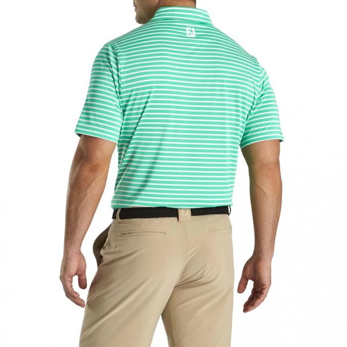 Camisas Footjoy Lisle 2-Color Stripe Self Collar Hombre Blancas | ES8491523