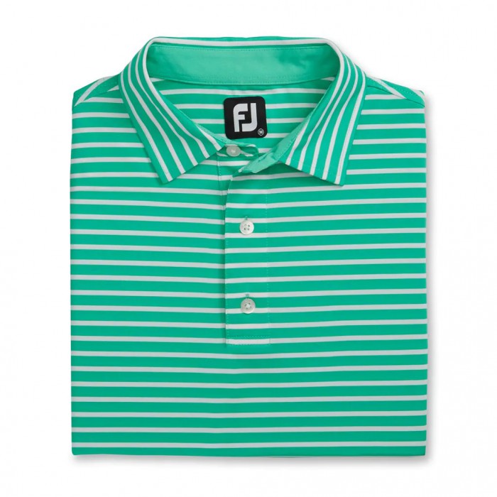 Camisas Footjoy Lisle 2-Color Stripe Self Collar Hombre Blancas | ES8491523