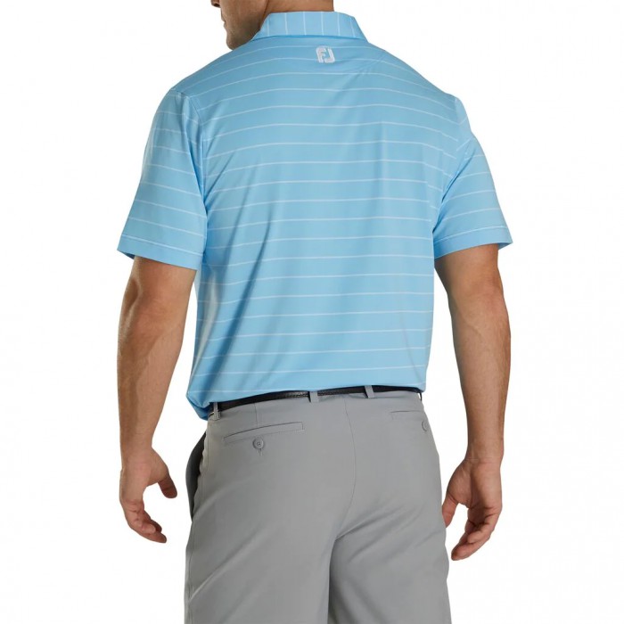 Camisas Footjoy Lisle Double Pin Stripe Self Collar Hombre Caribbean | ES3156284