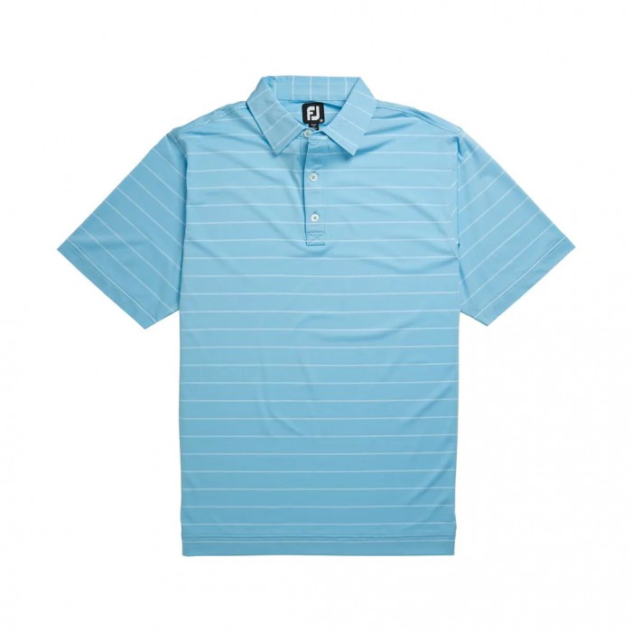 Camisas Footjoy Lisle Double Pin Stripe Self Collar Hombre Caribbean | ES3156284