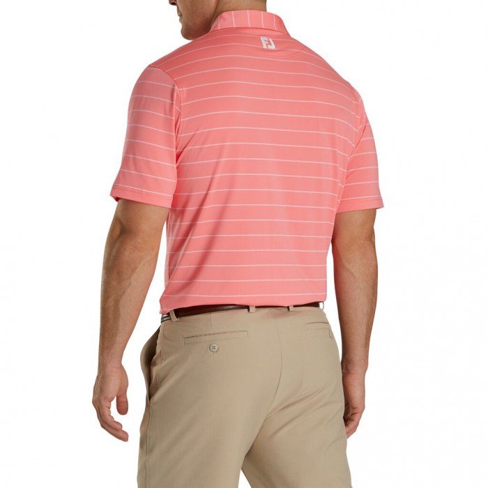 Camisas Footjoy Lisle Double Pin Stripe Self Collar Hombre Watermelon | ES7961253