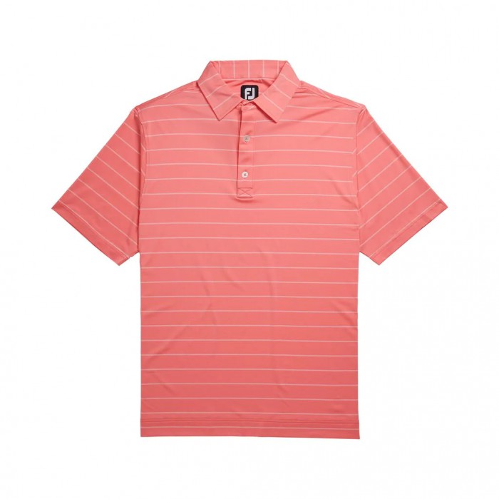 Camisas Footjoy Lisle Double Pin Stripe Self Collar Hombre Watermelon | ES7961253