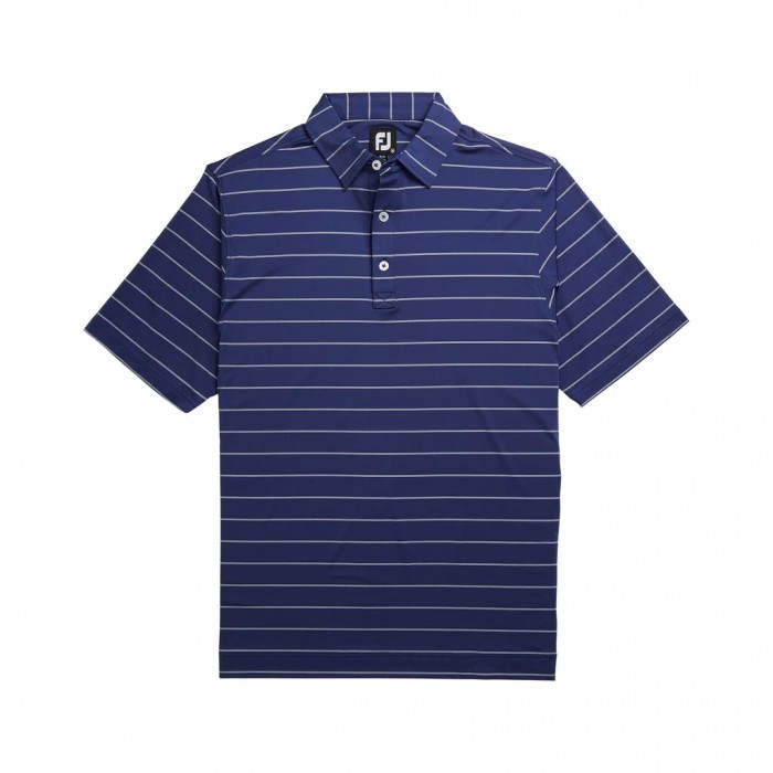 Camisas Footjoy Lisle Double Pin Stripe Self Collar Hombre Twilight | ES9317802