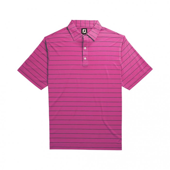 Camisas Footjoy Lisle Double Pin Stripe Self Collar Hombre Rosas | ES9847065