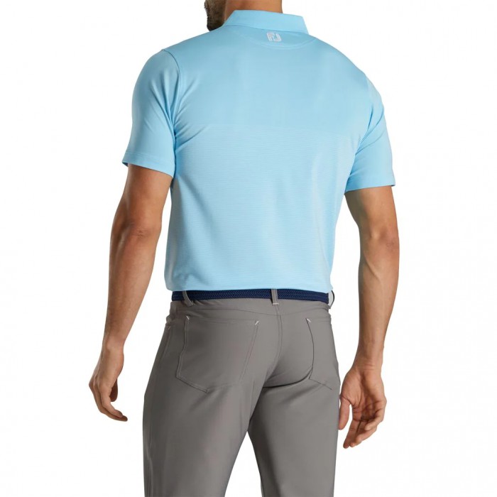 Camisas Footjoy Lisle Engineered Pin Stripe Self Collar Hombre Azules Claro Blancas | ES0635987