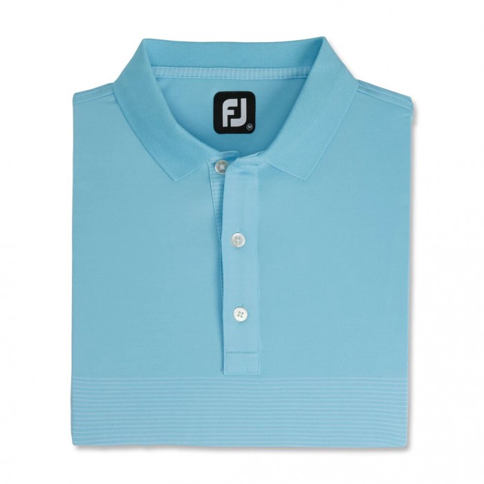 Camisas Footjoy Lisle Engineered Pin Stripe Self Collar Hombre Azules Claro Blancas | ES0635987