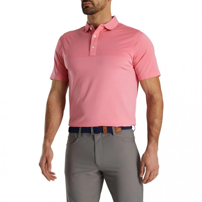 Camisas Footjoy Lisle Engineered Pin Stripe Self Collar Hombre Blancas | ES4567183