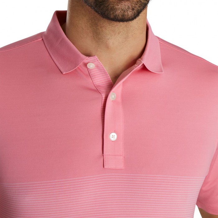 Camisas Footjoy Lisle Engineered Pin Stripe Self Collar Hombre Blancas | ES4567183