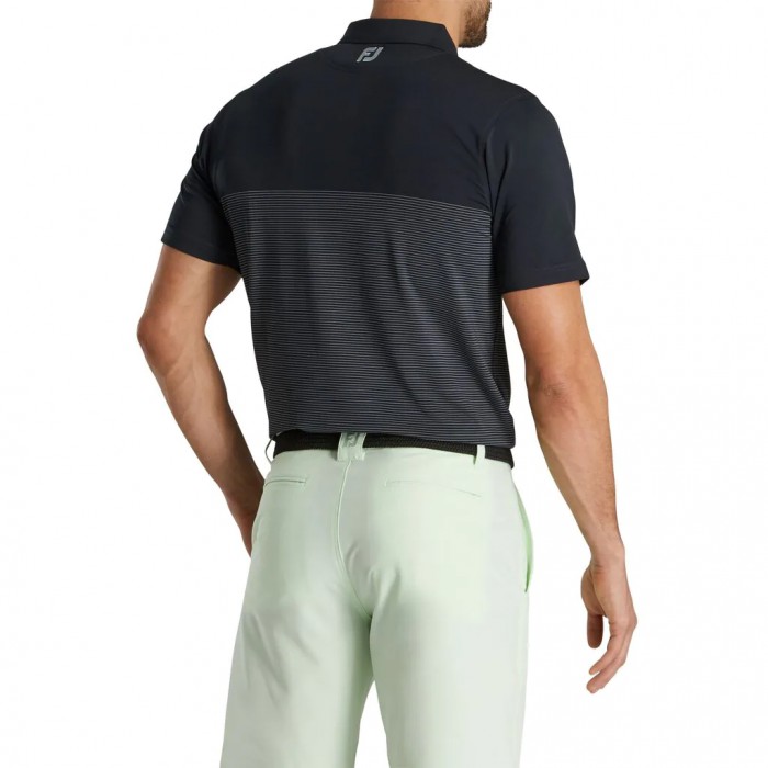 Camisas Footjoy Lisle Engineered Pin Stripe Self Collar Hombre Negras Gris | ES5867432