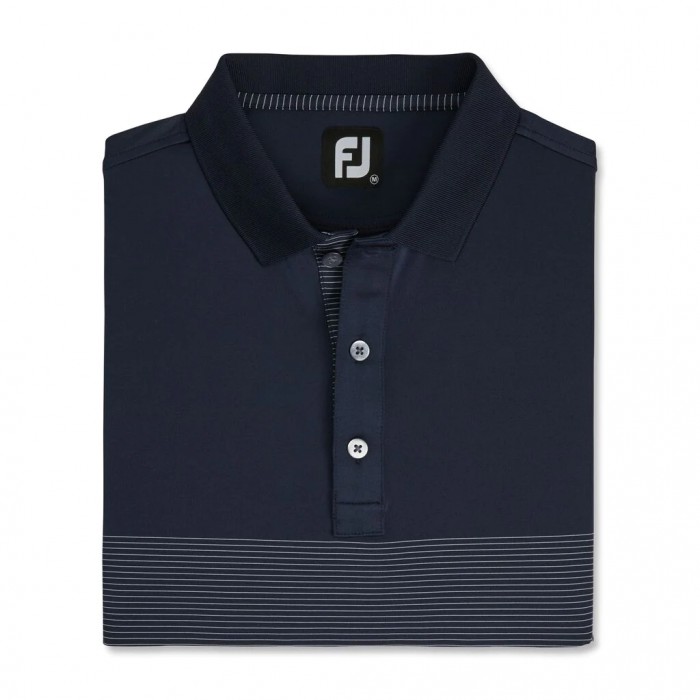 Camisas Footjoy Lisle Engineered Pin Stripe Self Collar Hombre Azul Marino Blancas | ES7230185