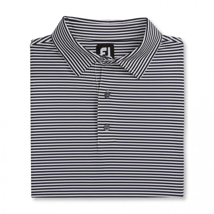 Camisas Footjoy Lisle Feeder Stripe Self Collar Hombre Azul Marino Blancas | ES0643782