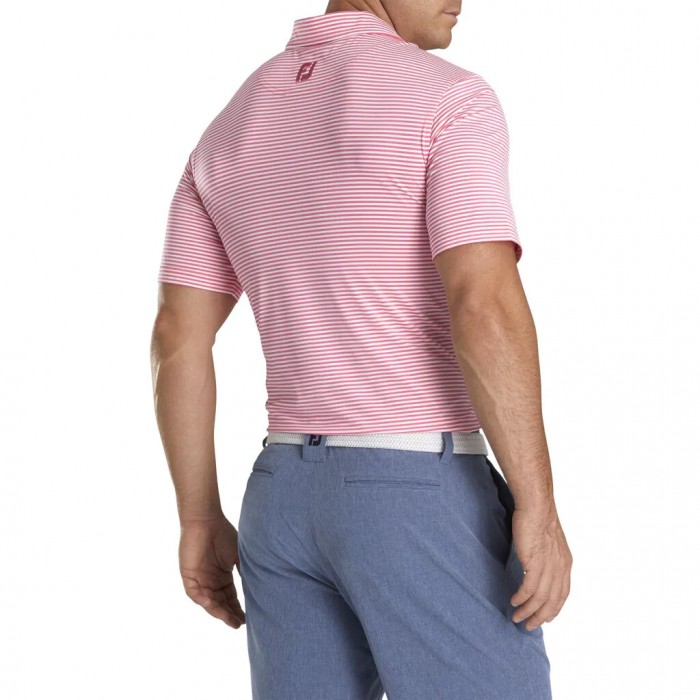 Camisas Footjoy Lisle Feeder Stripe Self Collar Hombre Rosas Blancas | ES3590472