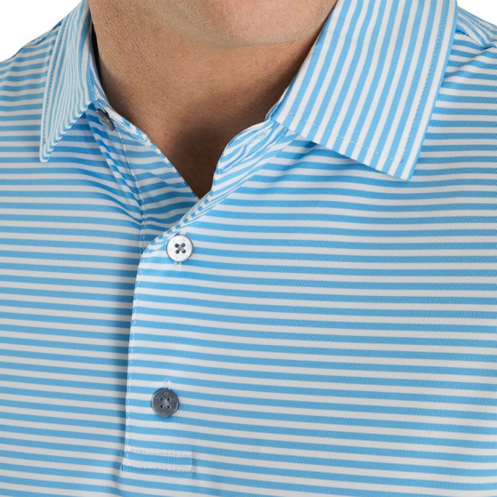 Camisas Footjoy Lisle Feeder Stripe Self Collar Hombre Azules Blancas | ES3641278