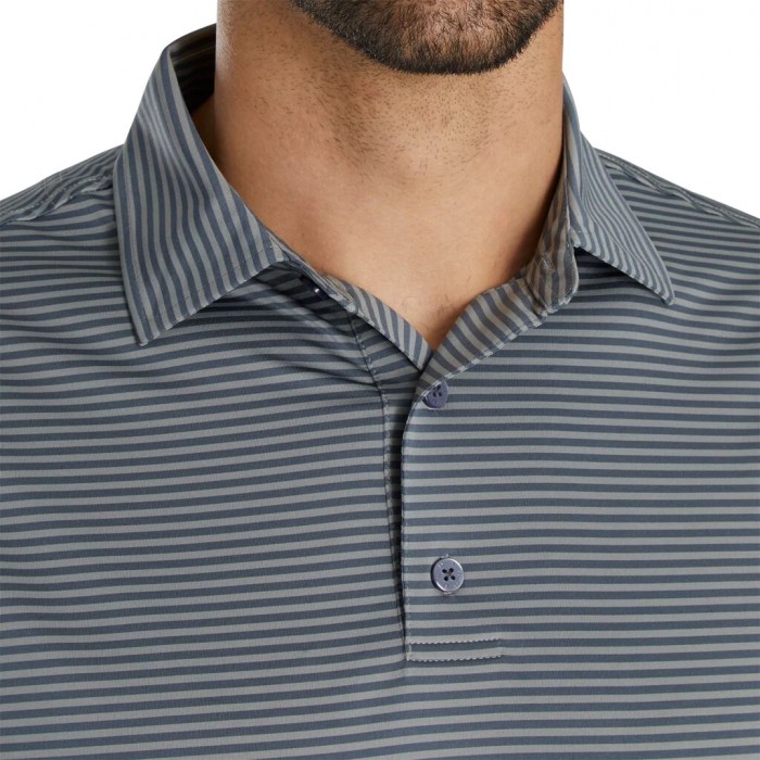 Camisas Footjoy Lisle Feeder Stripe Self Collar Hombre Gris | ES5719360