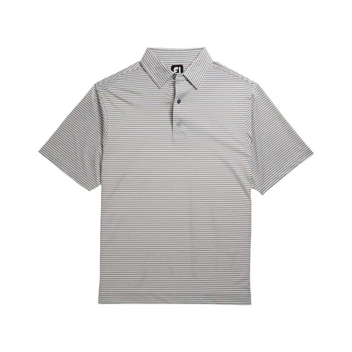 Camisas Footjoy Lisle Feeder Stripe Self Collar Hombre Gris Blancas | ES6921308