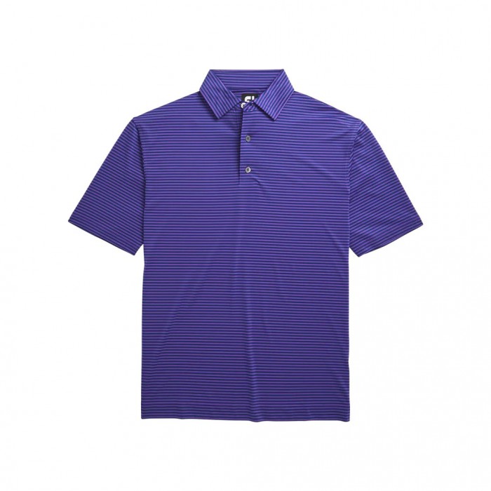 Camisas Footjoy Lisle Feeder Stripe Self Collar Hombre Moradas Azules Oscuro | ES7108546