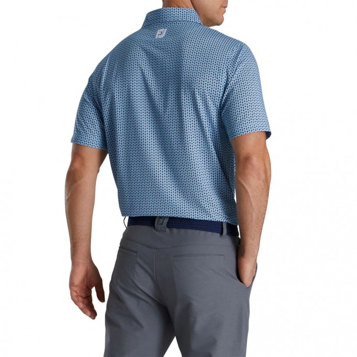 Camisas Footjoy Loop Print Lisle Self Collar Hombre Negras Azules Blancas | ES3218507