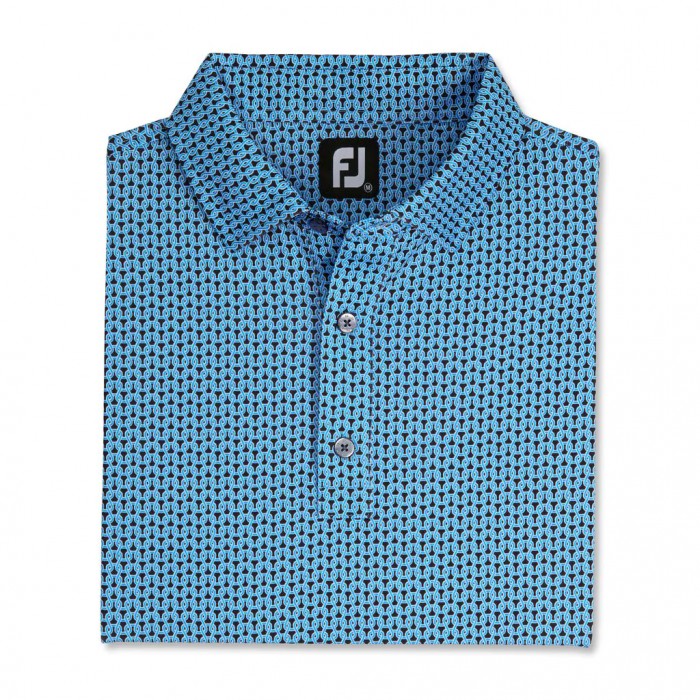 Camisas Footjoy Loop Print Lisle Self Collar Hombre Negras Azules Blancas | ES3218507