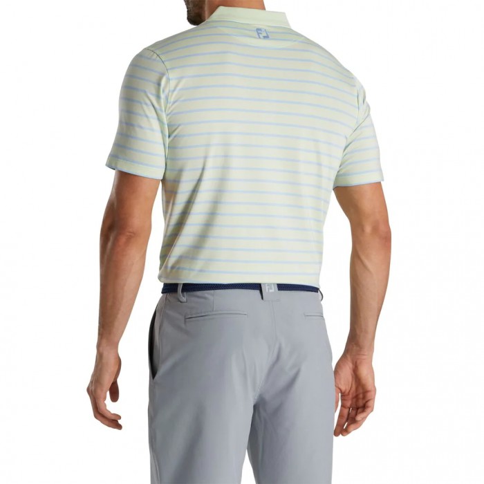 Camisas Footjoy Nautical Stripe Lisle Self Collar Hombre Verde Menta | ES0561927