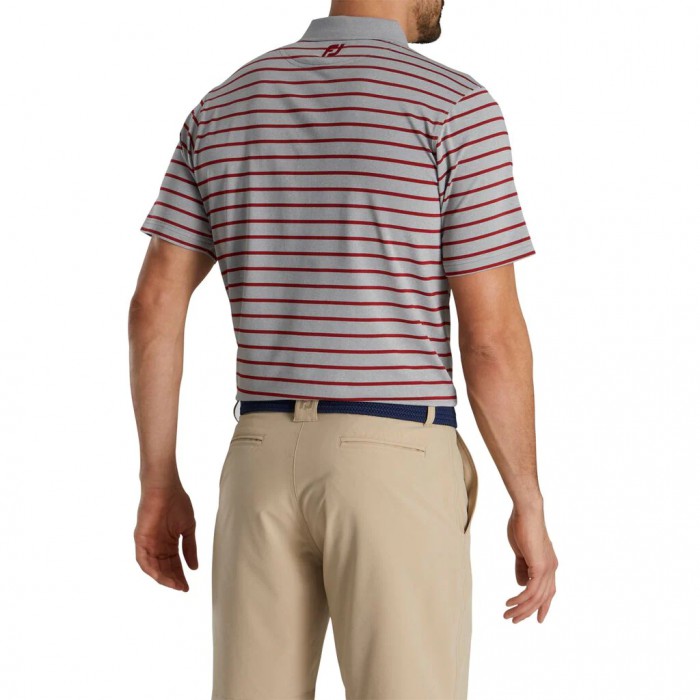 Camisas Footjoy Nautical Stripe Lisle Self Collar Hombre Gris | ES0692831