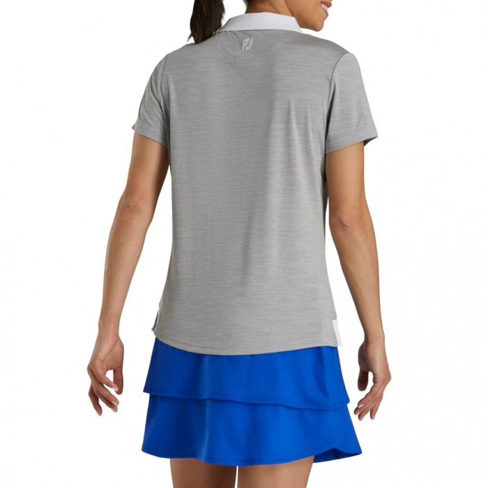 Camisas Footjoy Open Placket Space Dye Mujer Gris Blancas | ES1037659