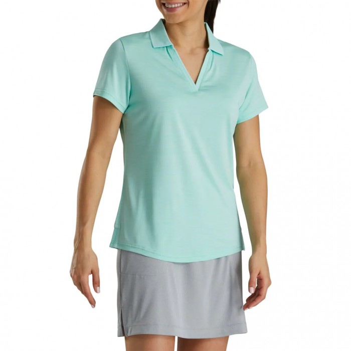 Camisas Footjoy Open Placket Space Dye Mujer Blancas | ES6589274