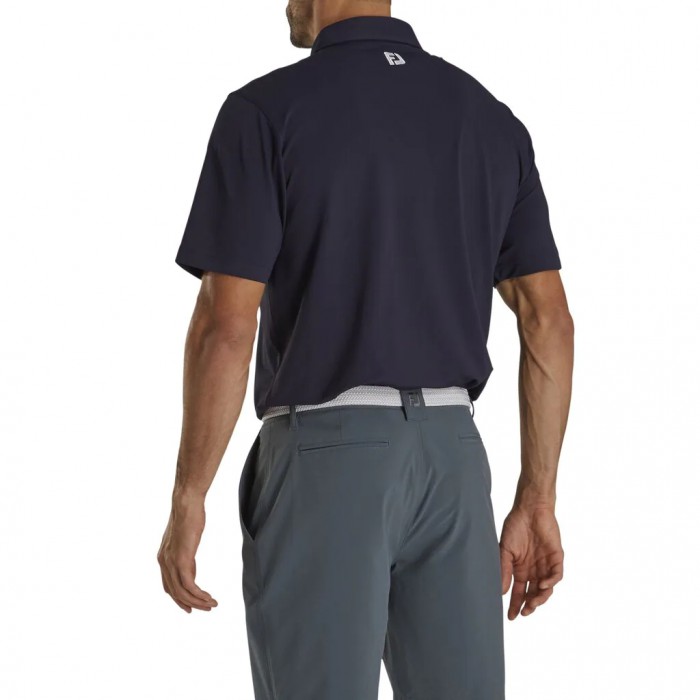 Camisas Footjoy Performance Stretch Pique Solid Self Collar Hombre Azul Marino | ES3615872