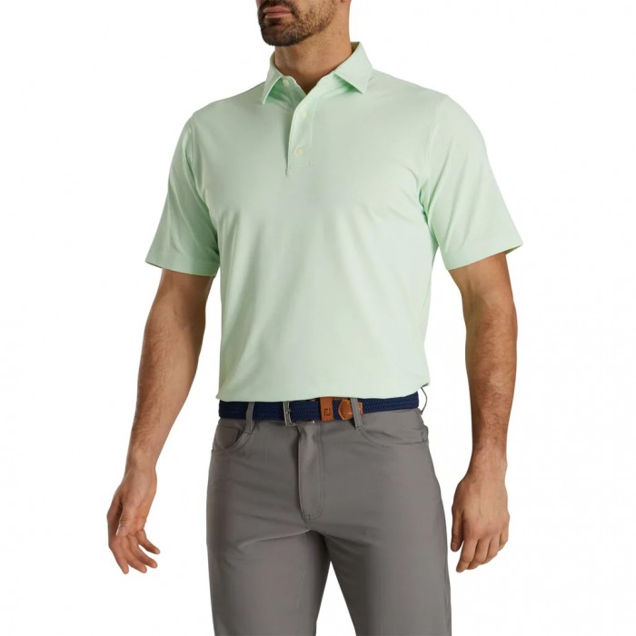 Camisas Footjoy Performance Stretch Pique Solid Self Collar Hombre Verde Menta | ES3819675