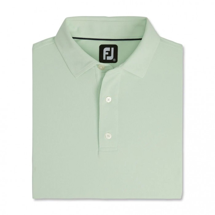 Camisas Footjoy Performance Stretch Pique Solid Self Collar Hombre Verde Menta | ES3819675