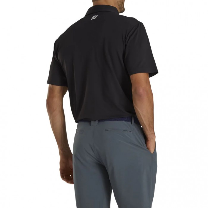 Camisas Footjoy Performance Stretch Pique Solid Self Collar Hombre Negras | ES5347290