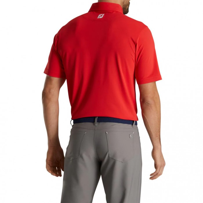 Camisas Footjoy Performance Stretch Pique Solid Self Collar Hombre Rojas | ES6045139