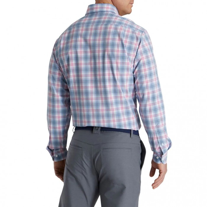 Camisas Footjoy Performance Tartan Plaid Hombre Wedgewood | ES7492865