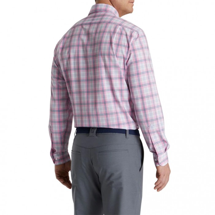 Camisas Footjoy Performance Tartan Plaid Hombre Rosas | ES8924513