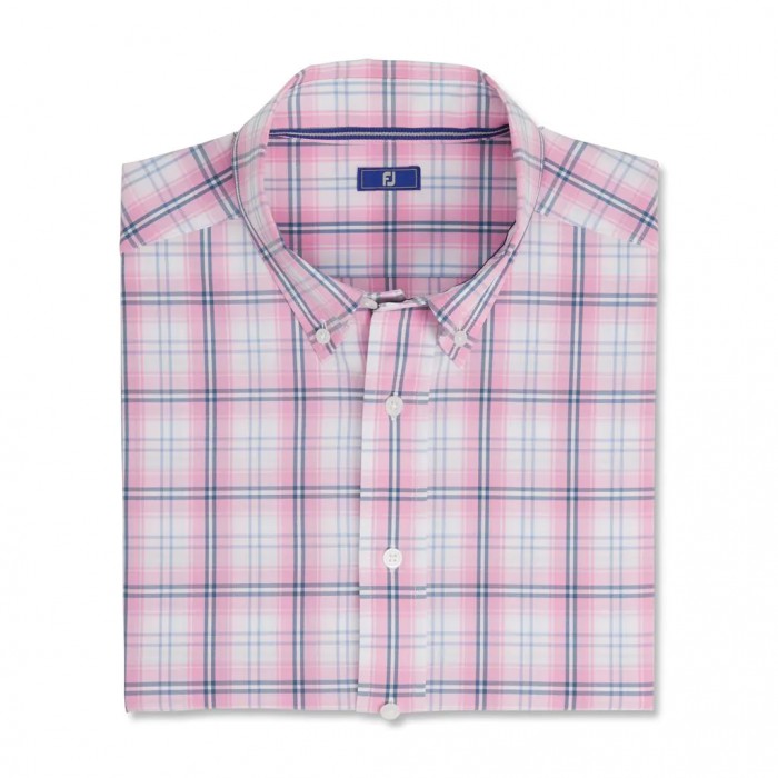 Camisas Footjoy Performance Tartan Plaid Hombre Rosas | ES8924513