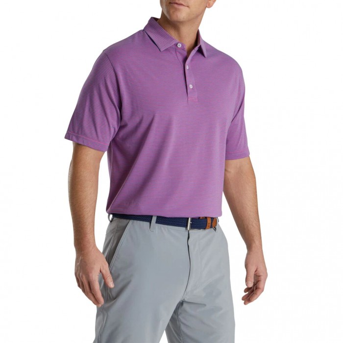 Camisas Footjoy Pinstripe Jersey Hombre Cornflower / Berry | ES8106729