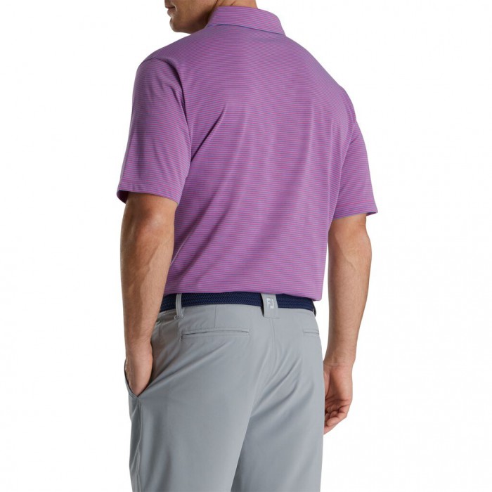 Camisas Footjoy Pinstripe Jersey Hombre Cornflower / Berry | ES8106729