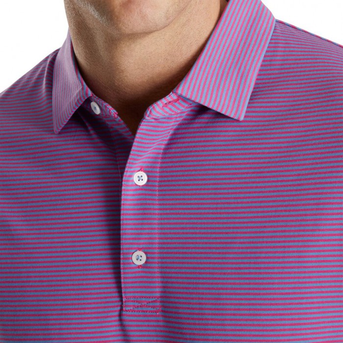 Camisas Footjoy Pinstripe Jersey Hombre Cornflower / Berry | ES8106729