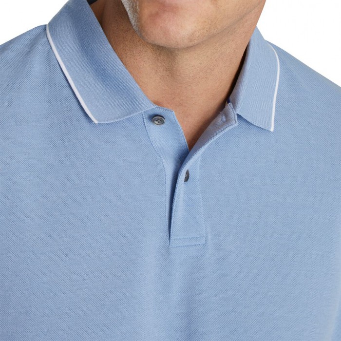 Camisas Footjoy Pique Tipped Polo Hombre Azules | ES2875901