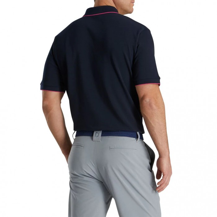 Camisas Footjoy Pique Tipped Polo Hombre Azul Marino | ES5826390