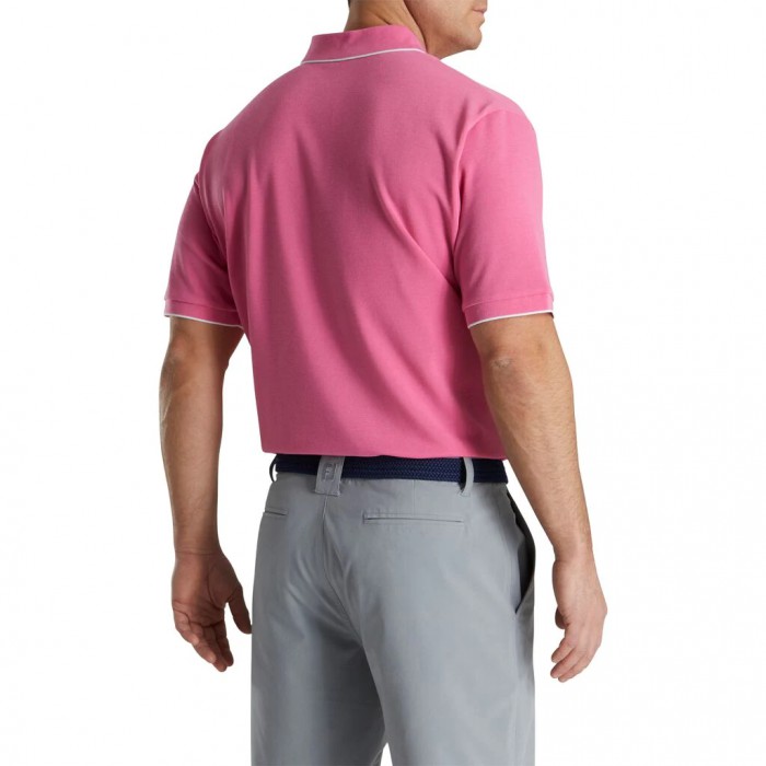 Camisas Footjoy Pique Tipped Polo Hombre Rosas | ES9178364