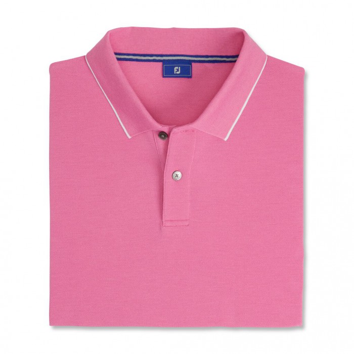 Camisas Footjoy Pique Tipped Polo Hombre Rosas | ES9178364