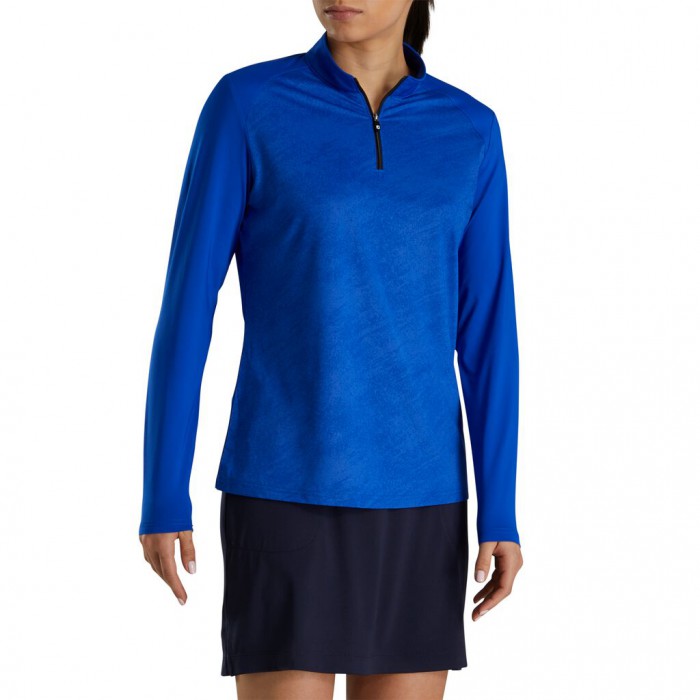 Camisas Footjoy Printed Sun Protection Mujer Cobalt | ES6472831