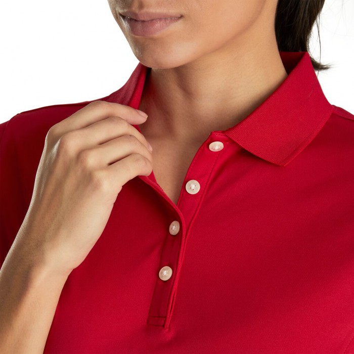 Camisas Footjoy ProDry Interlock Knit Collar Mujer Rojas | ES1836572