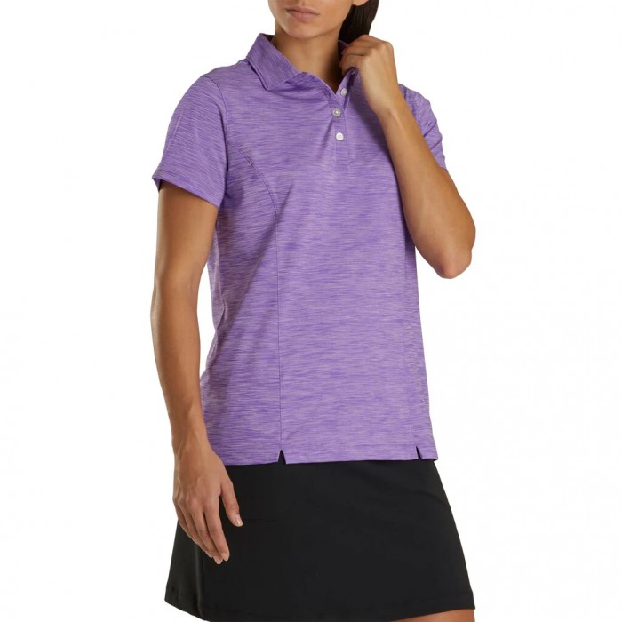 Camisas Footjoy ProDry Interlock Self Collar Mujer Space Dye Violet | ES7389105