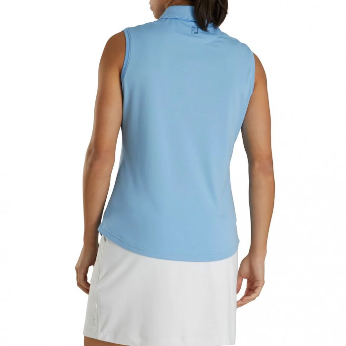 Camisas Footjoy ProDry Interlock Sin Manga Self Collar Mujer Azules Claro | ES1984632