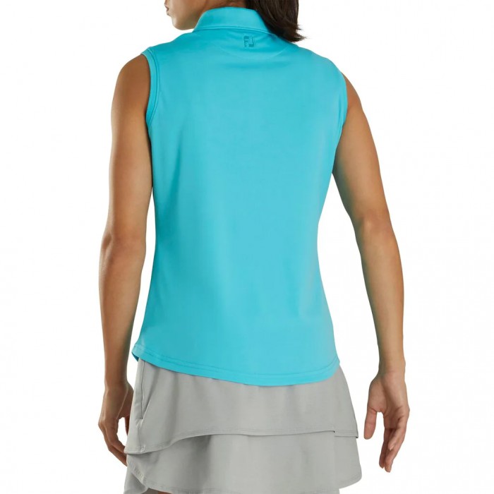 Camisas Footjoy ProDry Interlock Sin Manga Self Collar Mujer Aqua | ES2935608