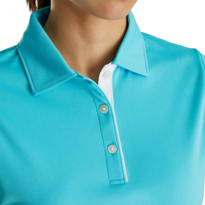 Camisas Footjoy ProDry Interlock Sin Manga Self Collar Mujer Aqua | ES2935608